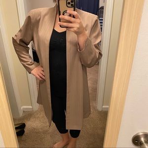 VTG S.L. Fashions Tan Long Blazer Open Jacket 18WP
